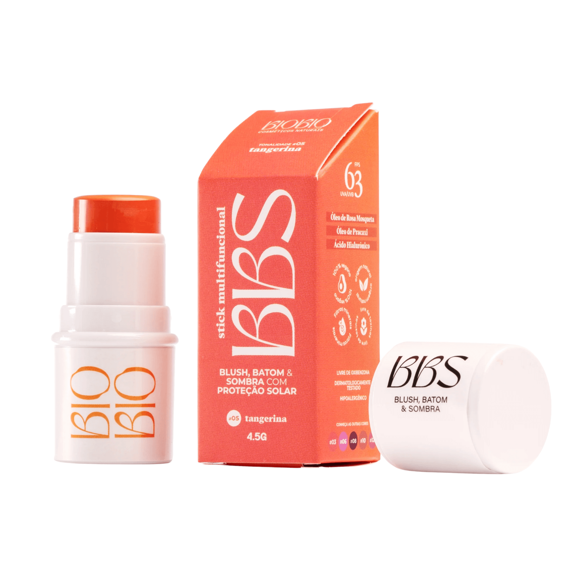 BBS 4X1 Blush, Batom E Sombra FPS 63 - BioBio