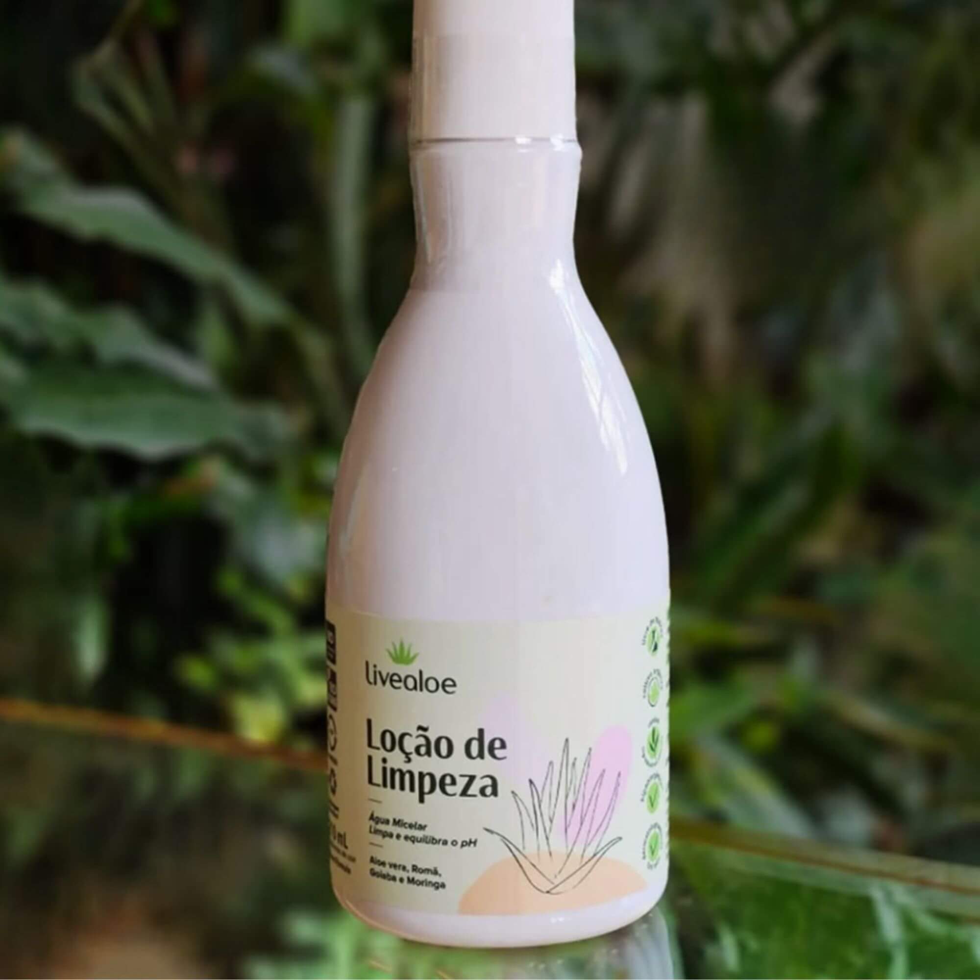 Loção Facial de Limpeza Aloe Vera e Moringa 210ml - Livealoe