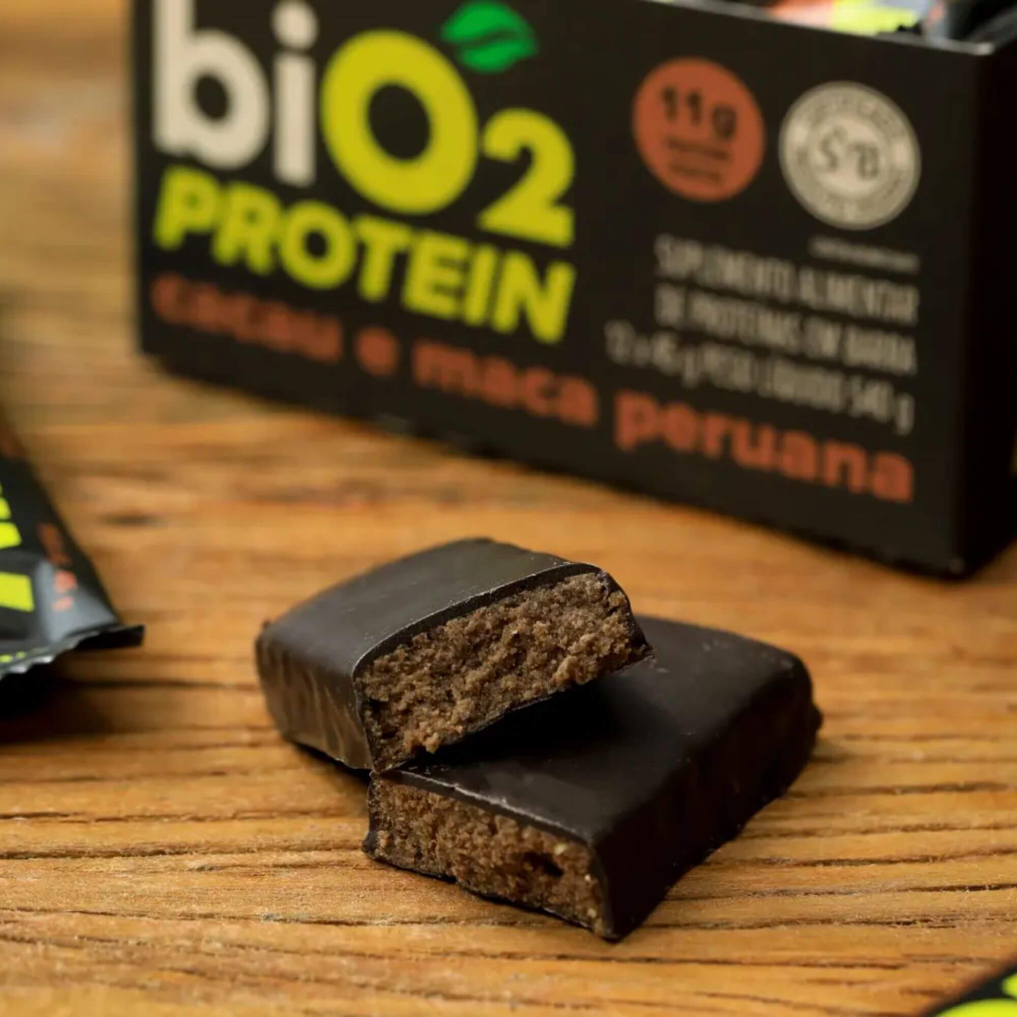 Barra de Proteína Sabor Cacau e Maca Peruana 45g - biO2