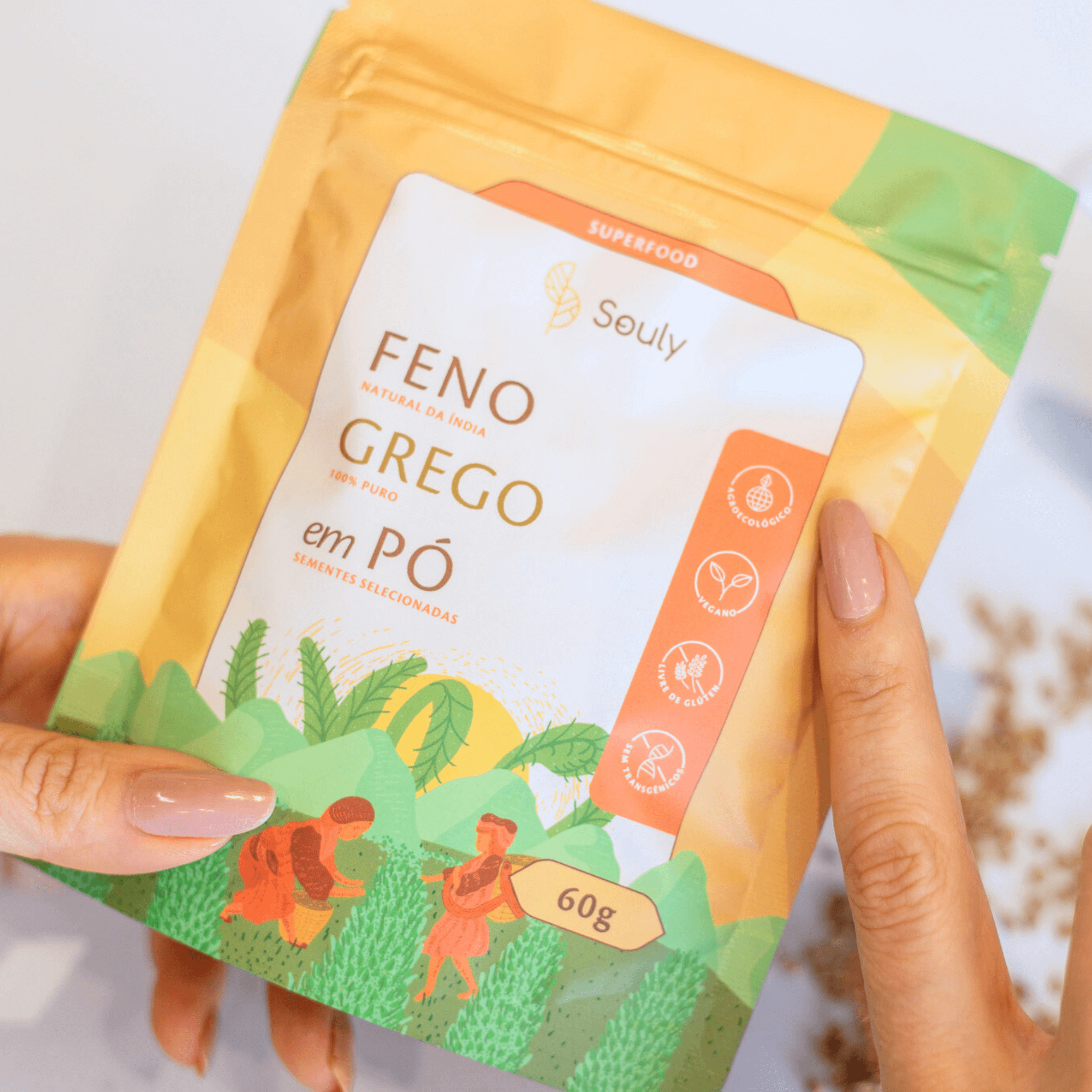 Feno Grego em Pó 60g - Souly