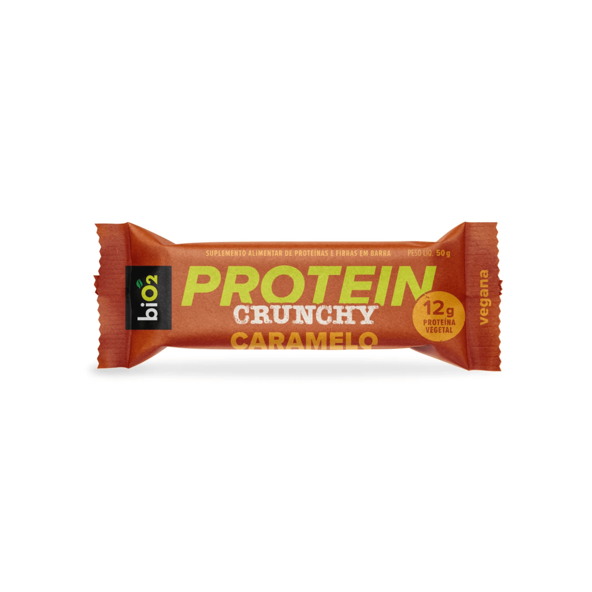 Protein Crunchy Bar Caramelo 9x50g - biO2