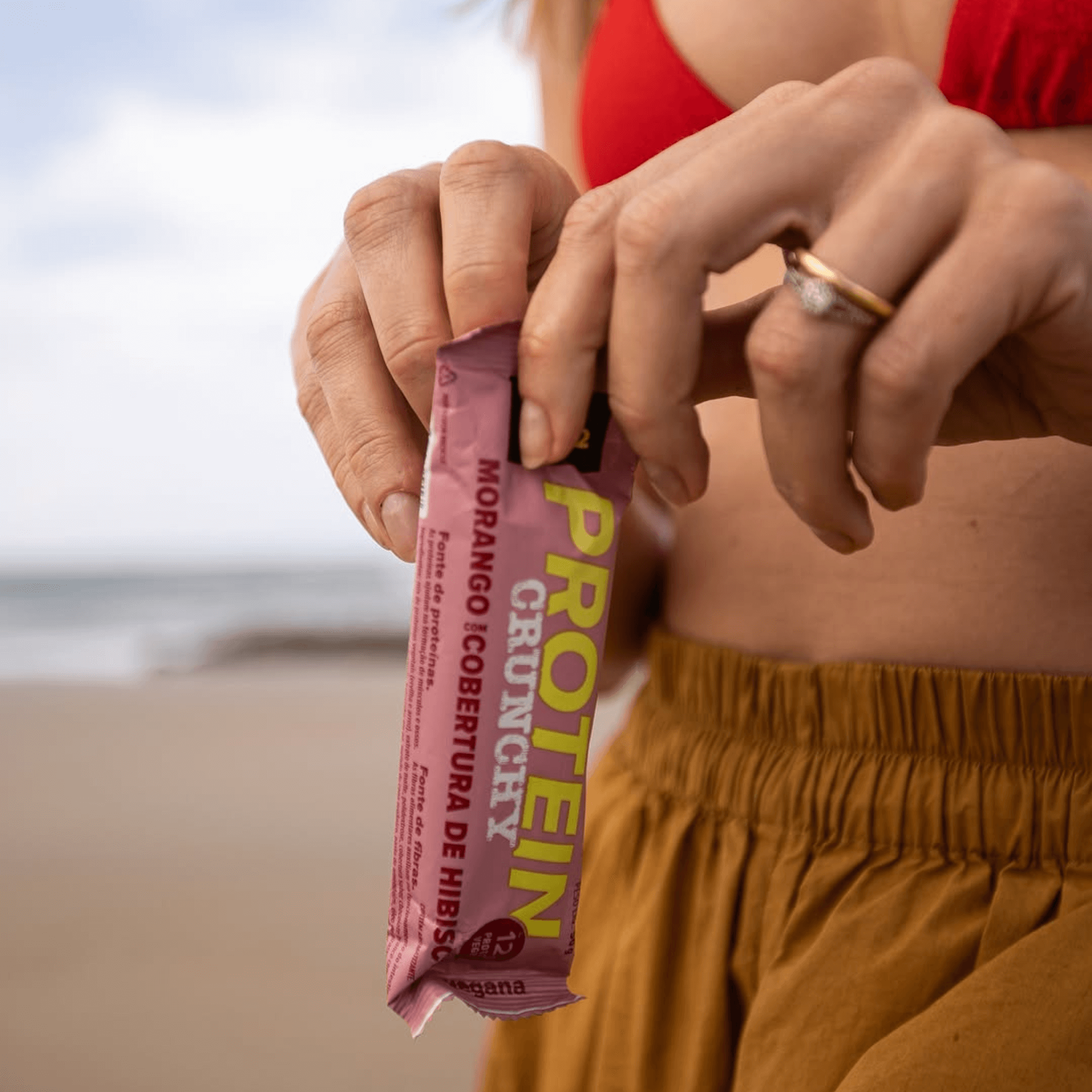 Protein Crunchy Morango com Hibisco 9x50g - biO2