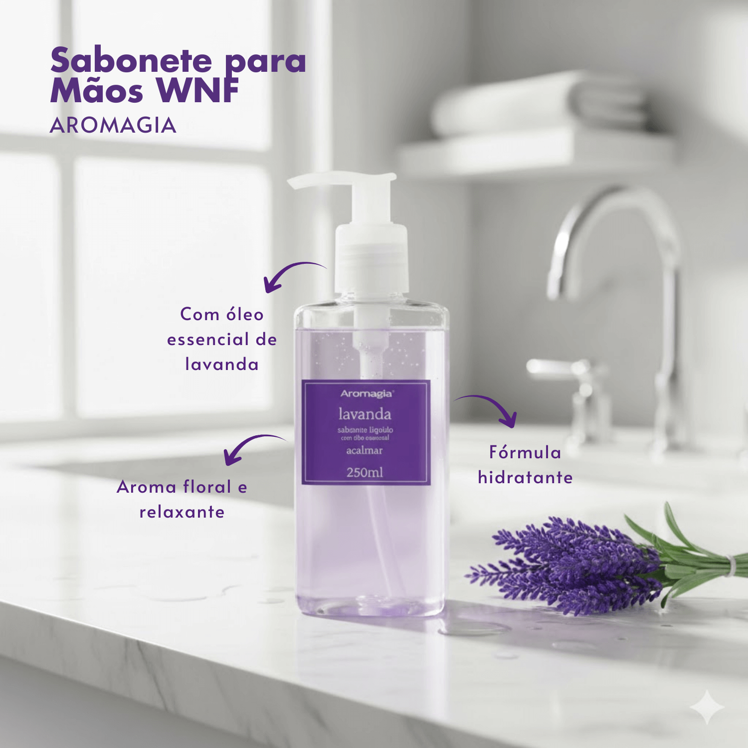 Sabonete Líquido Aromagia Lavanda 250ml - WNF
