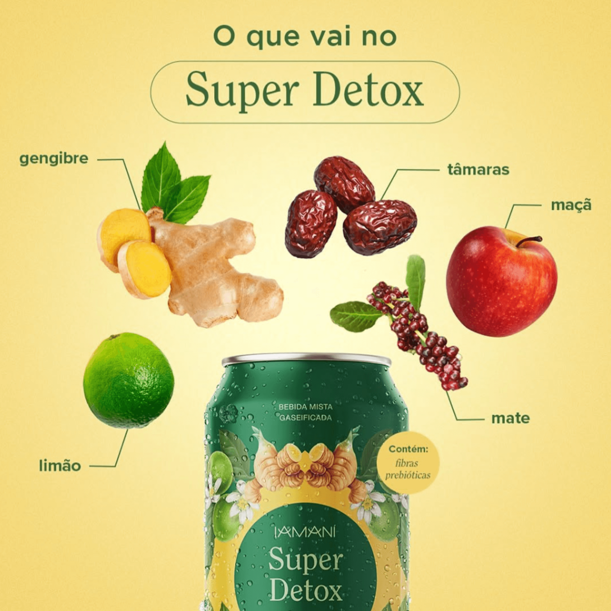 Chá Gaseificado Super Detox 355ml - Iamaní