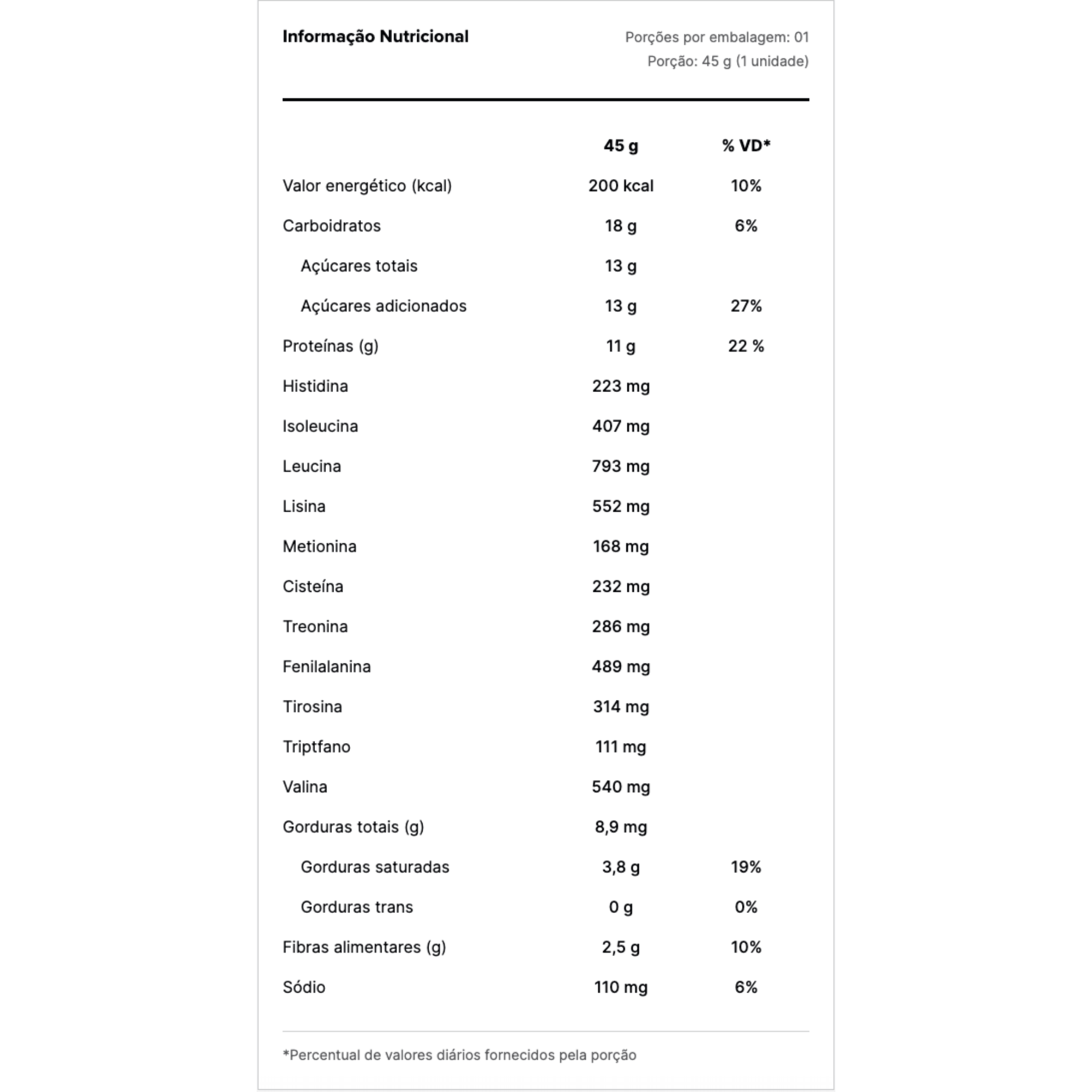 Barra de Proteína Baunilha 12x45g - biO2