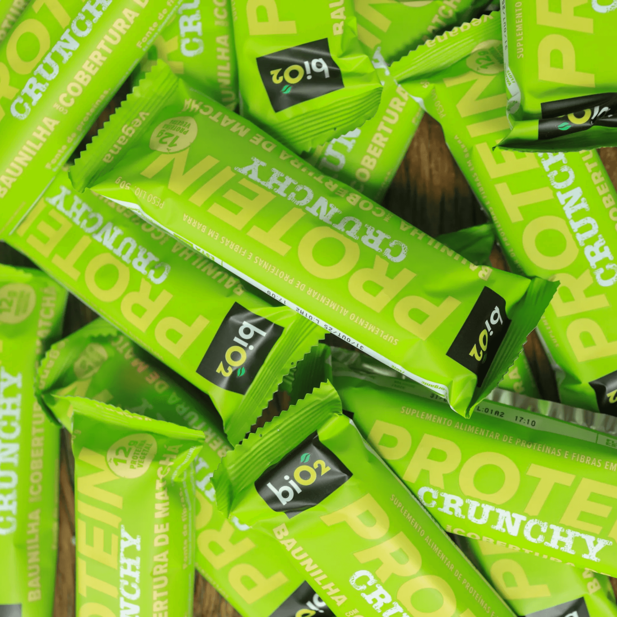 Protein Crunchy Baunilha com Matcha 9x50g - biO2
