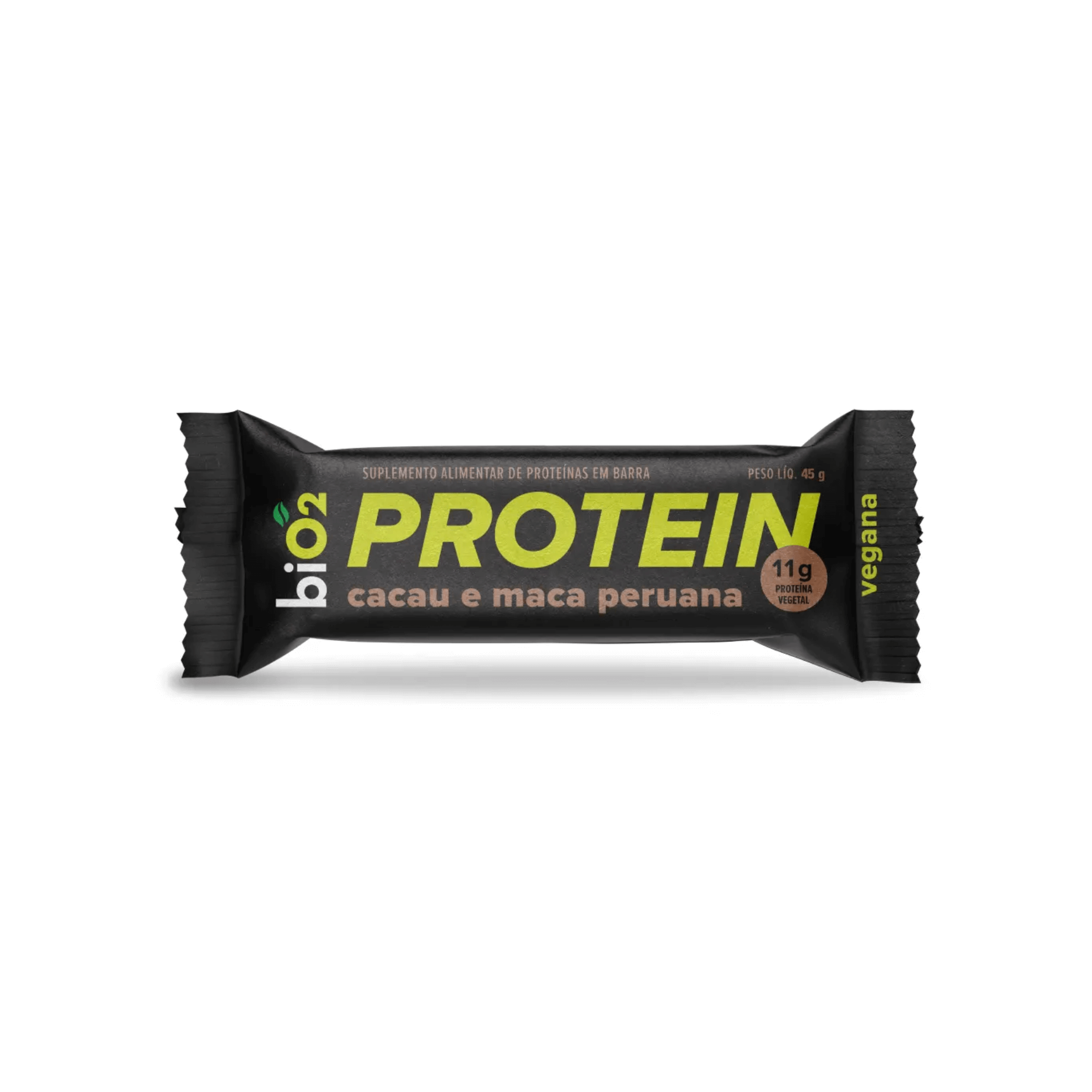 Barra de Proteína Cacau e Maca Peruana 12x45g - biO2