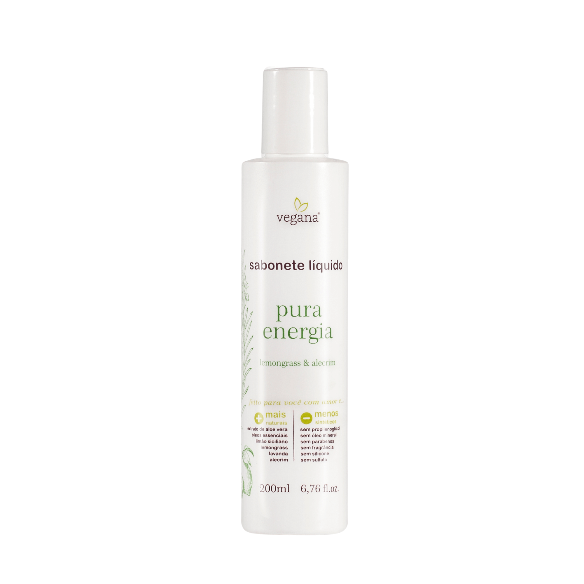 Sabonete Vegetal Líquido Pura Energia 200ml - Vegana WNF