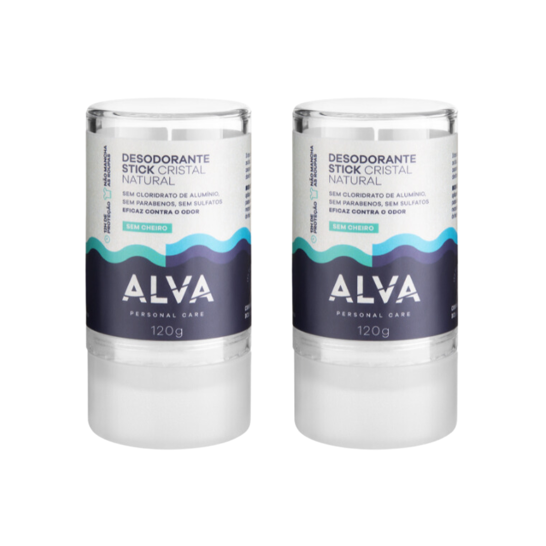 Kit 2x Desodorante Cristal 120g Alva