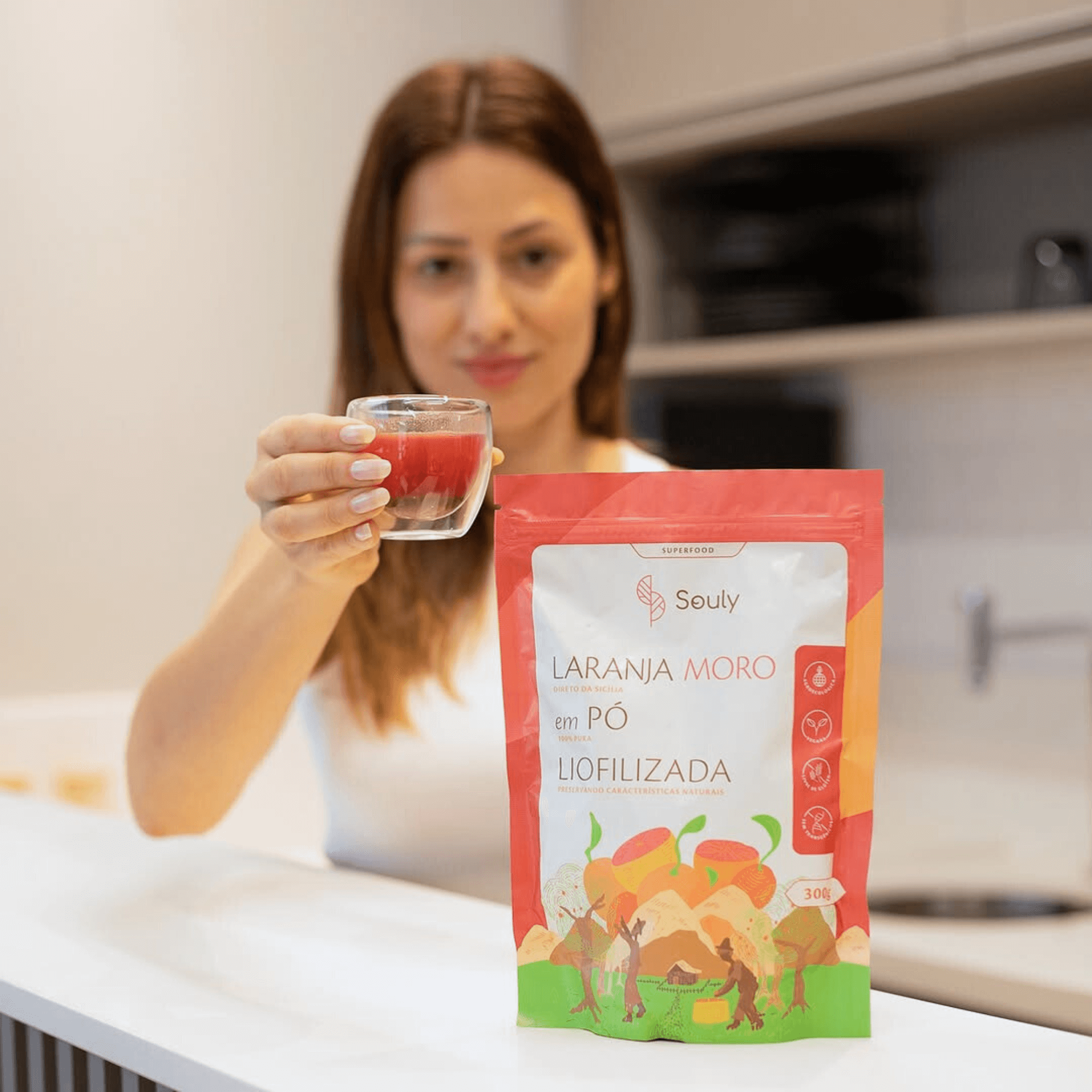 Laranja Moro em Pó Liofilizada 300g - Souly