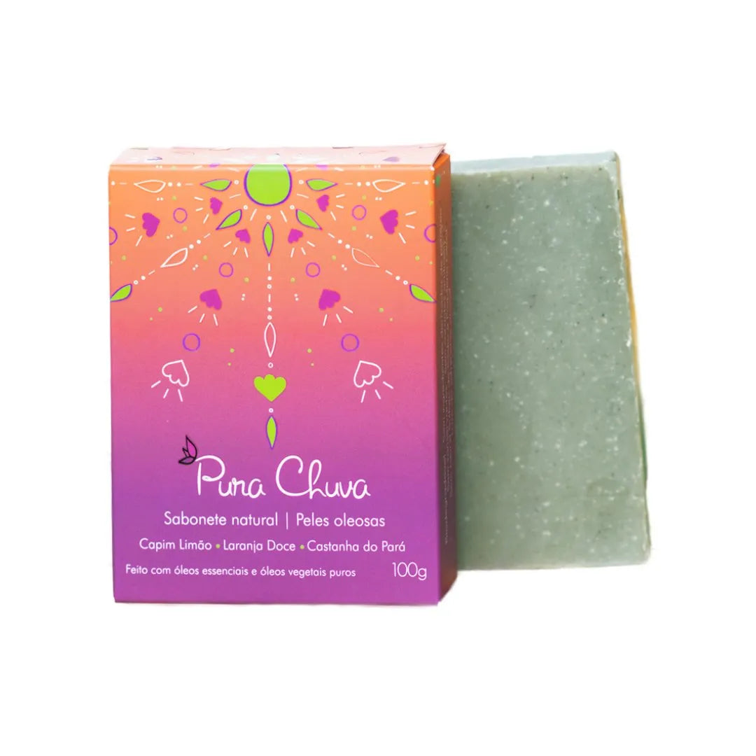 Sabonete Natural Capim Limão, Laranja Doce e Castanha do Pará 100g - Pura Chuva