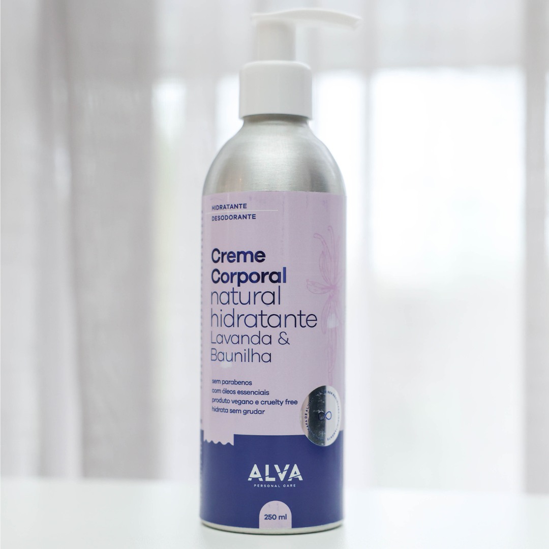 Creme Hidratante Corporal Natural Lavanda e Baunilha 250ml - Alva