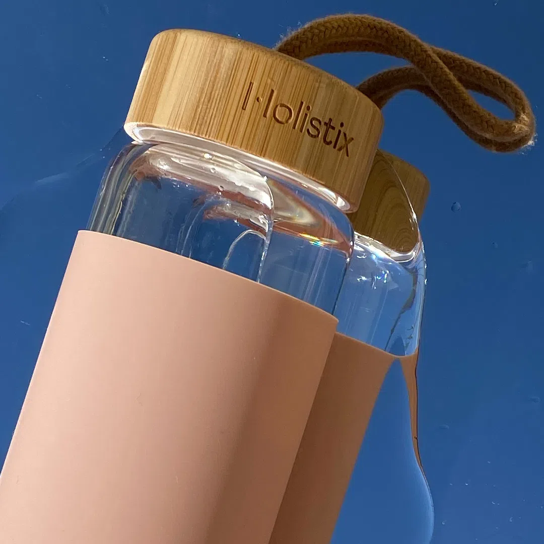 Garrafa de Vidro Rosa - Holistix