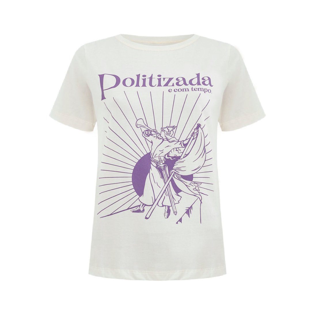 T-shirt Politizada e Com Tempo - Jouer Couture