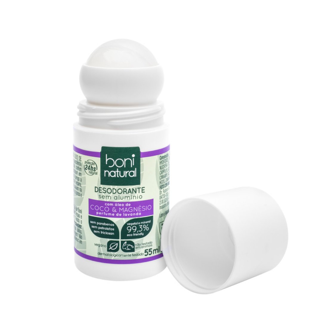 Desodorante Roll-On Coco e Magnésio 55ml - Boni Natural
