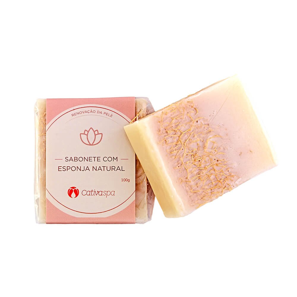 Sabonete com Esponja Natural 100g - Cativa