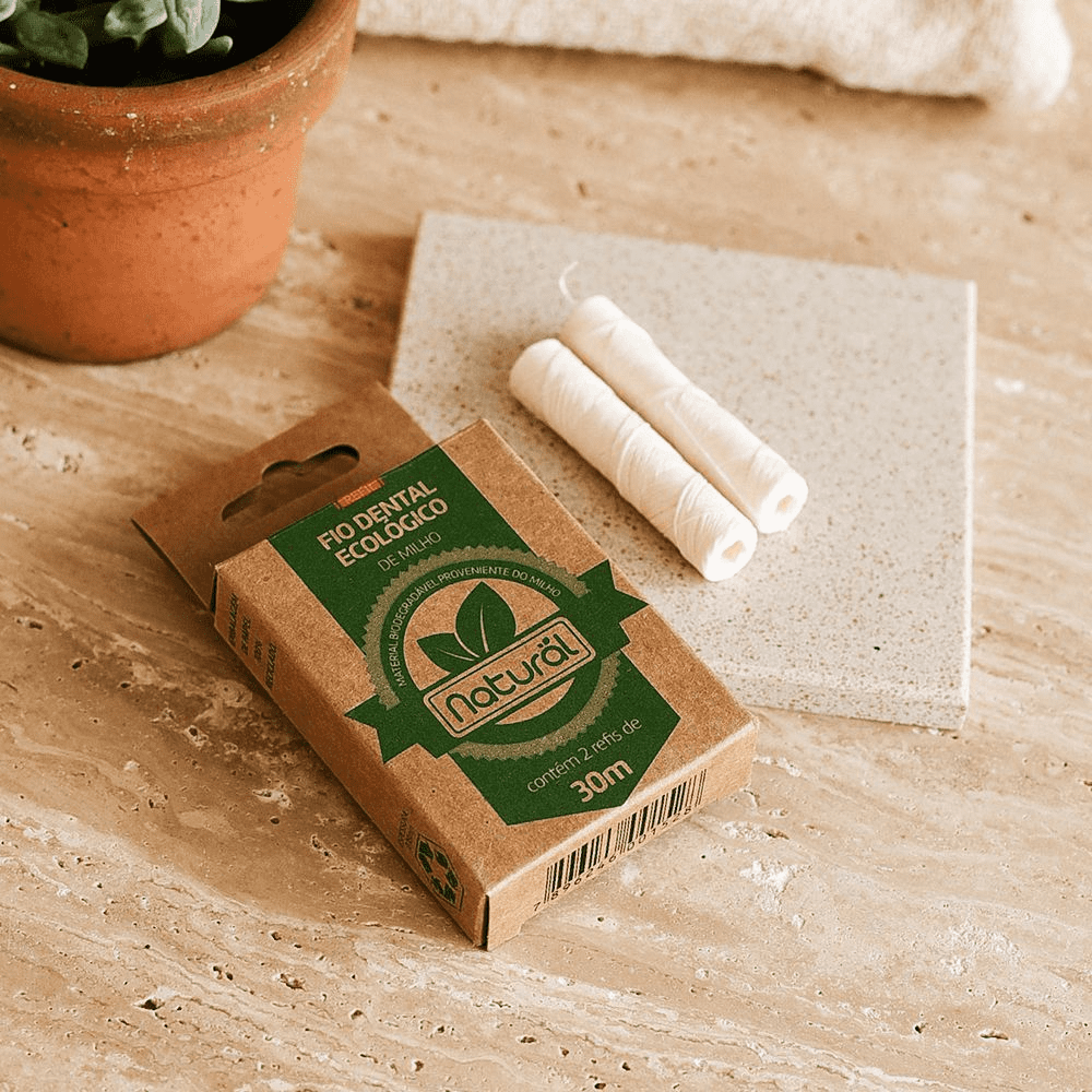 Refil Fio Dental Ecológico de Milho 2x30m - Natural