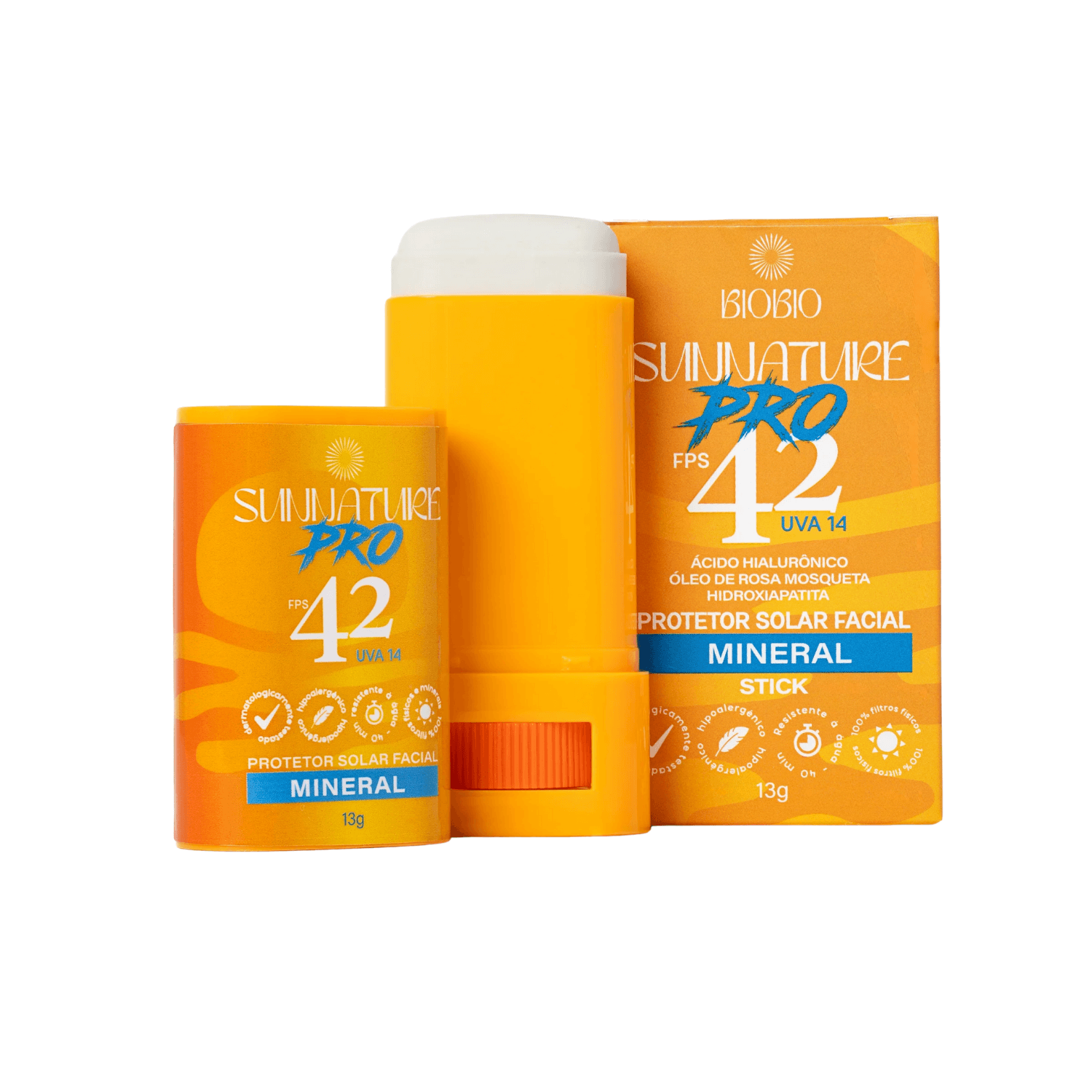 Protetor Solar Mineral em Bastão Sunnature Pro Fps 42 13g - BioBio