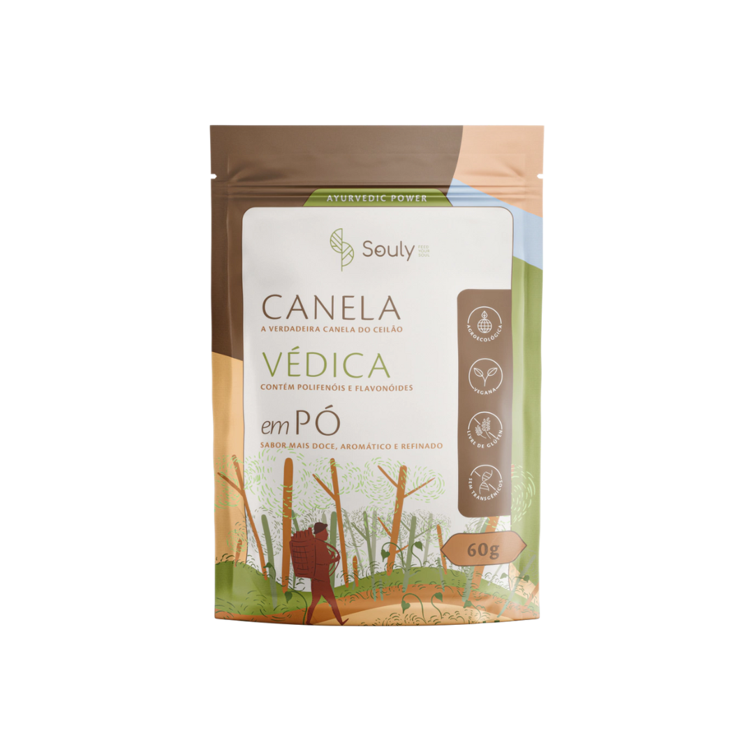 Canela do Ceilão Védica em Pó 60g - Souly