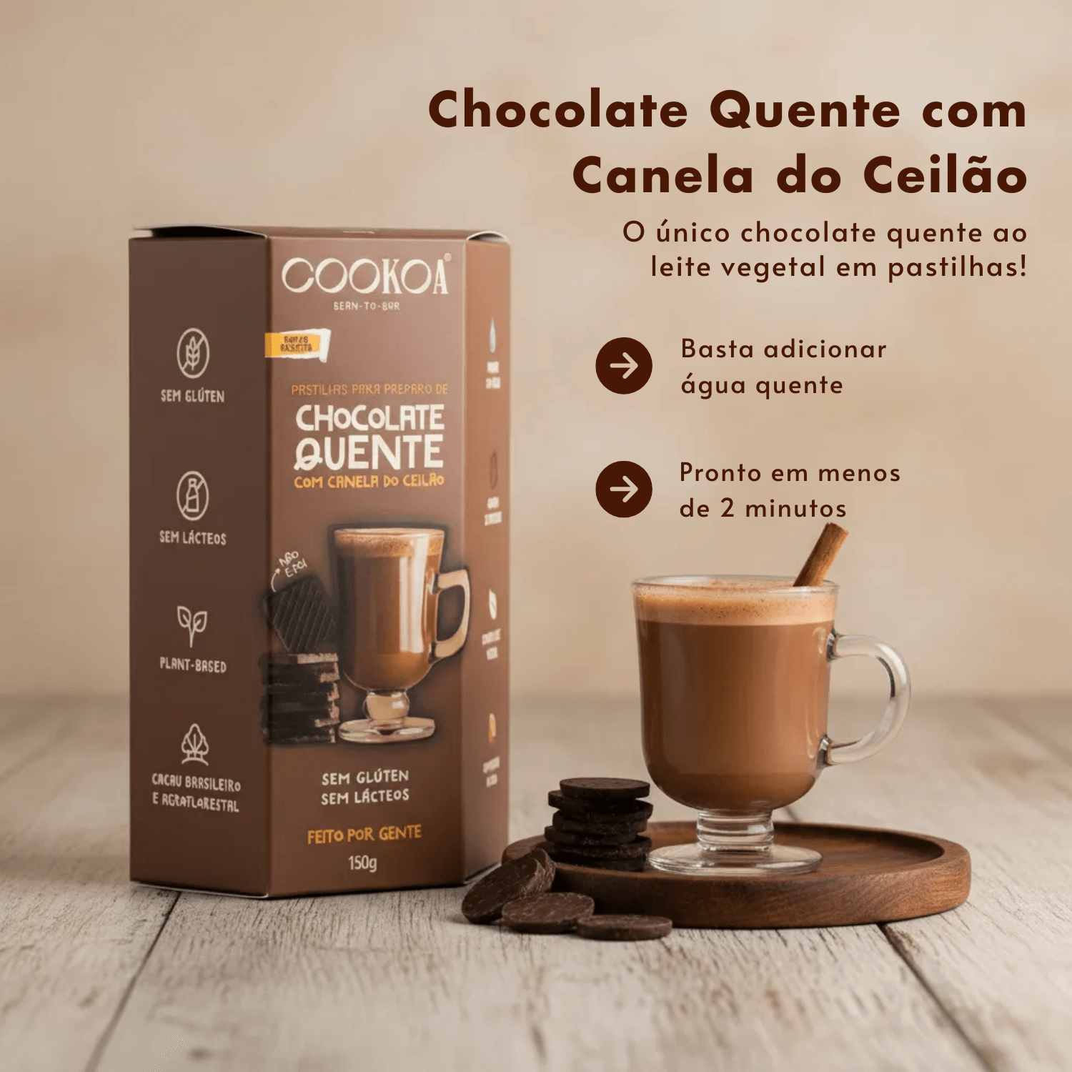 Chocolate Quente Em Pastilhas 150g Cookoa