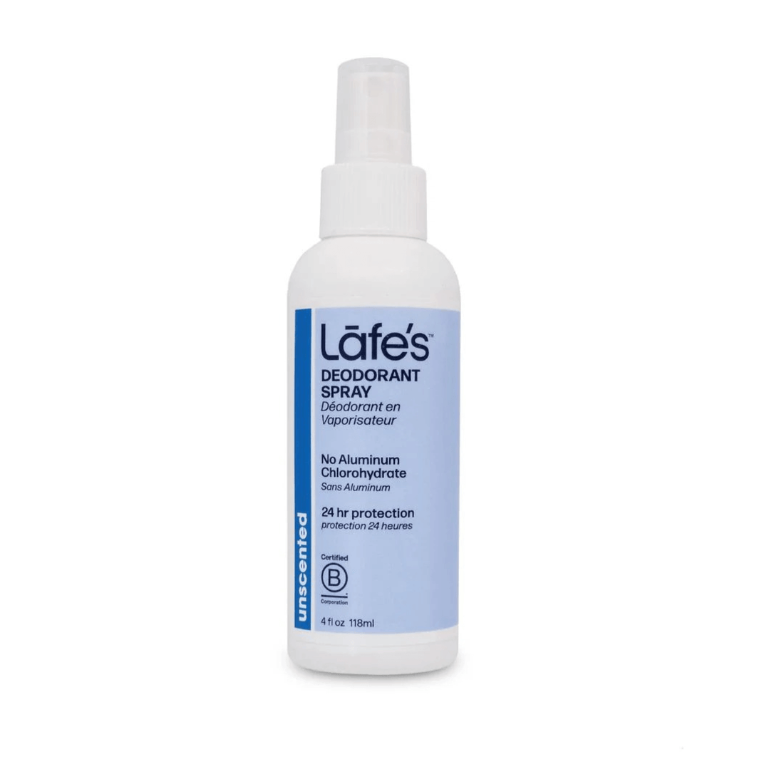 Desodorante Natural Spray Aloe Unscented 118 ml - Lafe&
