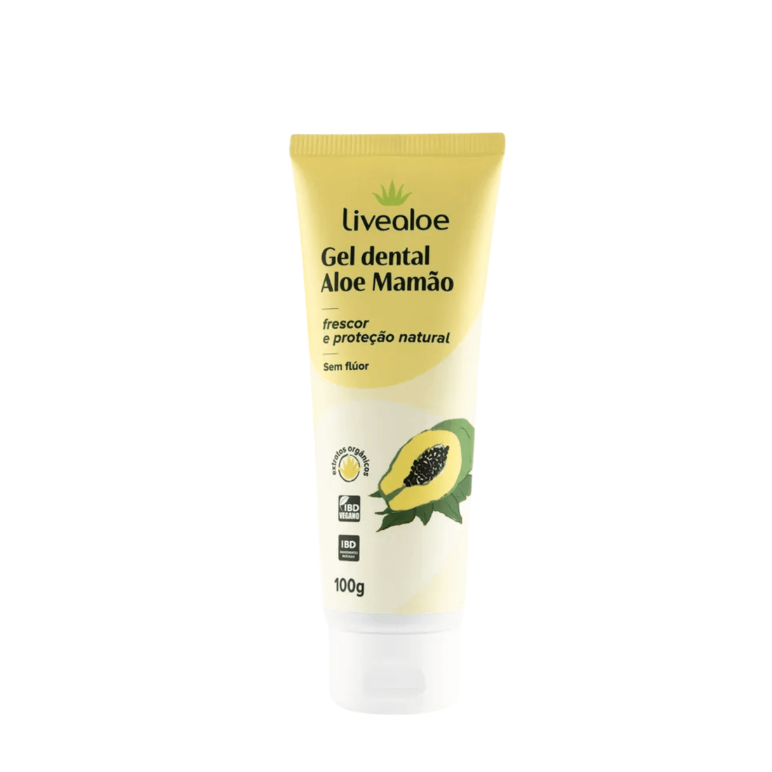 Gel Dental Natural Aloe Mamão 100g - Livealoe