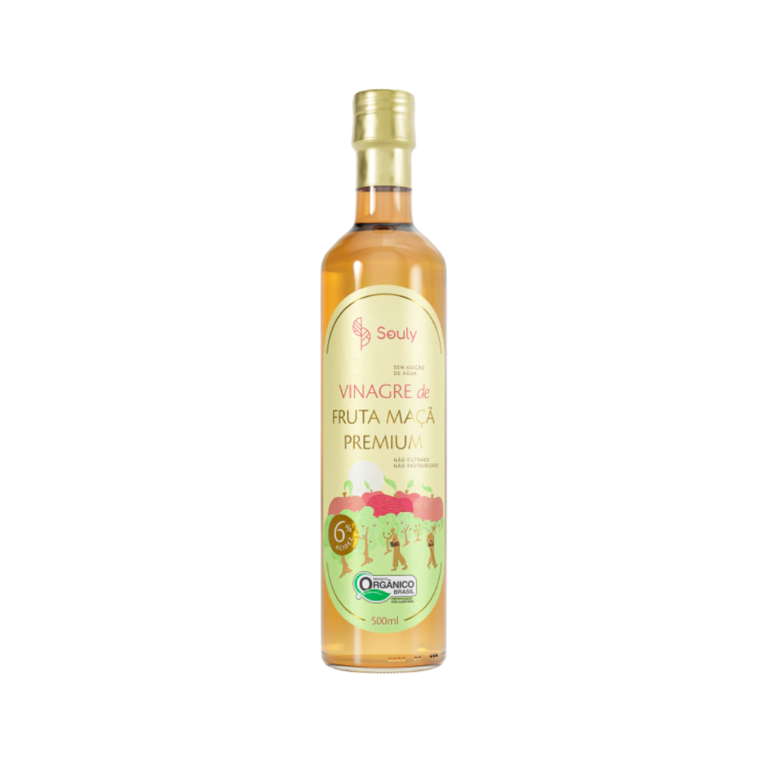 Vinagre de Maçã Orgânico Premium 500ml - Souly