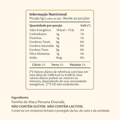 Maca Peruana Dourada em Pó 100g - Souly