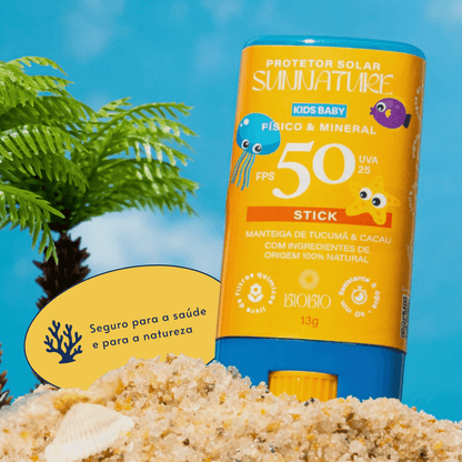 Protetor Solar Infantil em Bastão Sunnature FPS50 - BioBio