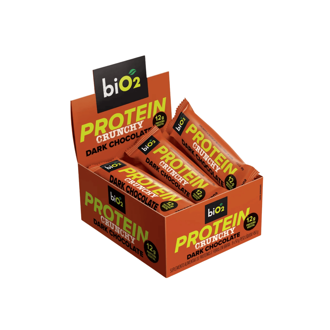 Protein Crunchy Bar Dark Chocolate 9x50 g - biO2