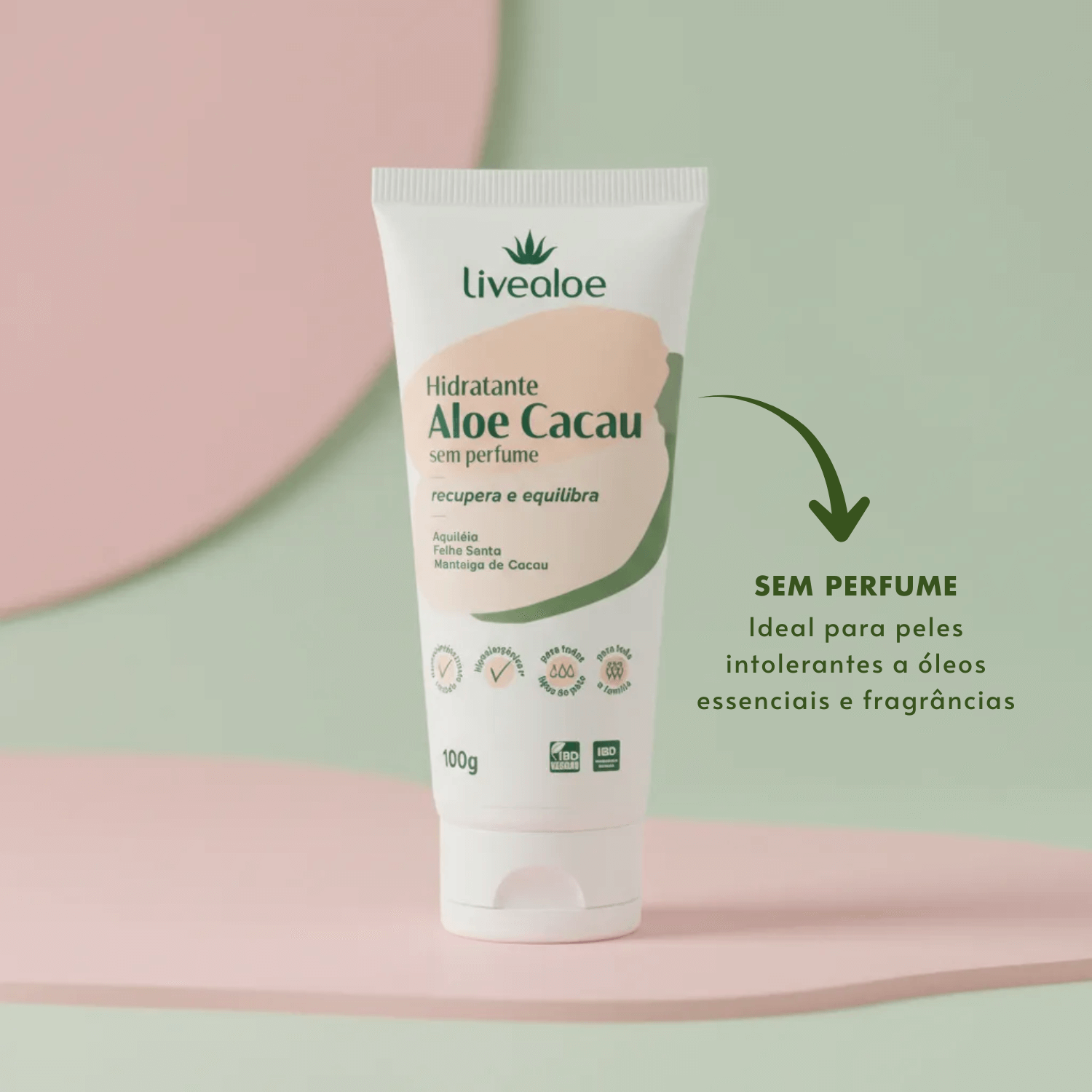 Hidratante Aloe Cacau Sem Perfume 100g - Livealoe