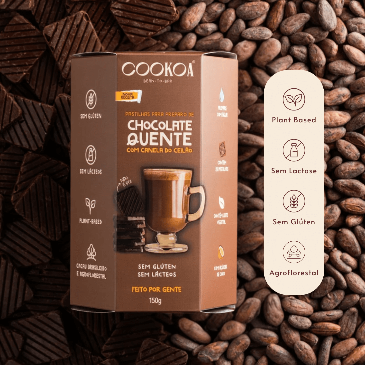 Chocolate Quente Em Pastilhas 150g Cookoa