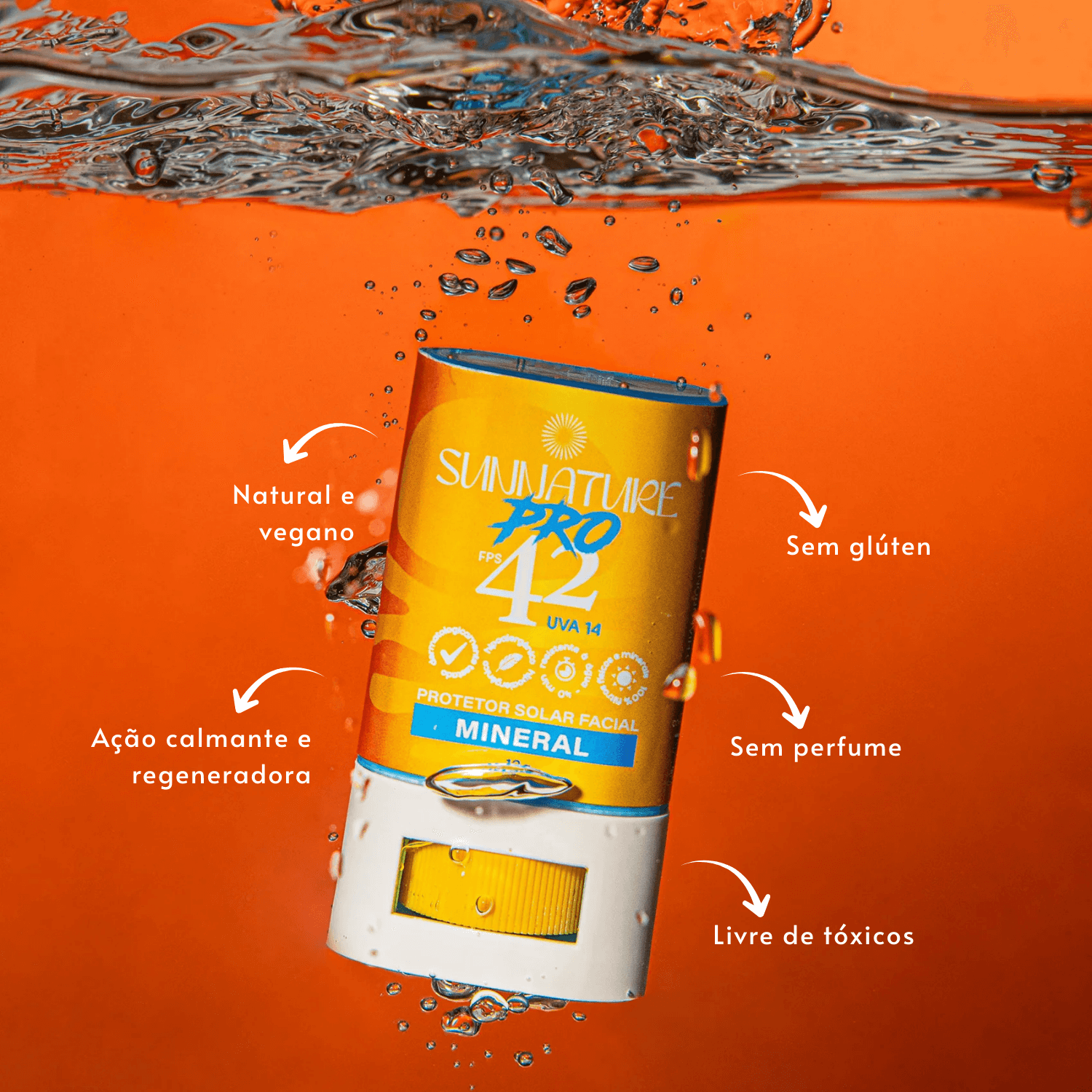 Protetor Solar Mineral em Bastão Sunnature Pro Fps 42 13g - BioBio