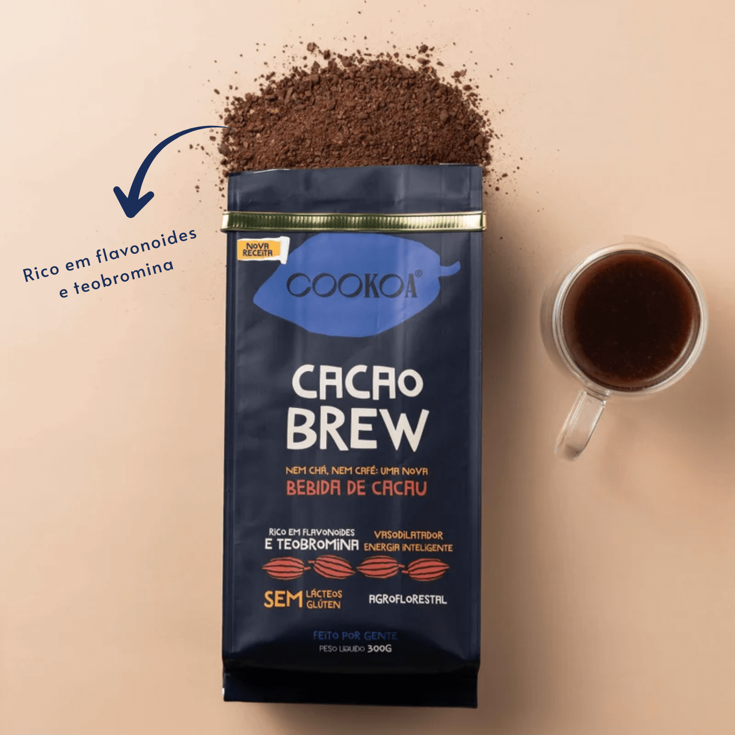 Cacao Brew Bebida de Cacau 300g - Cookoa