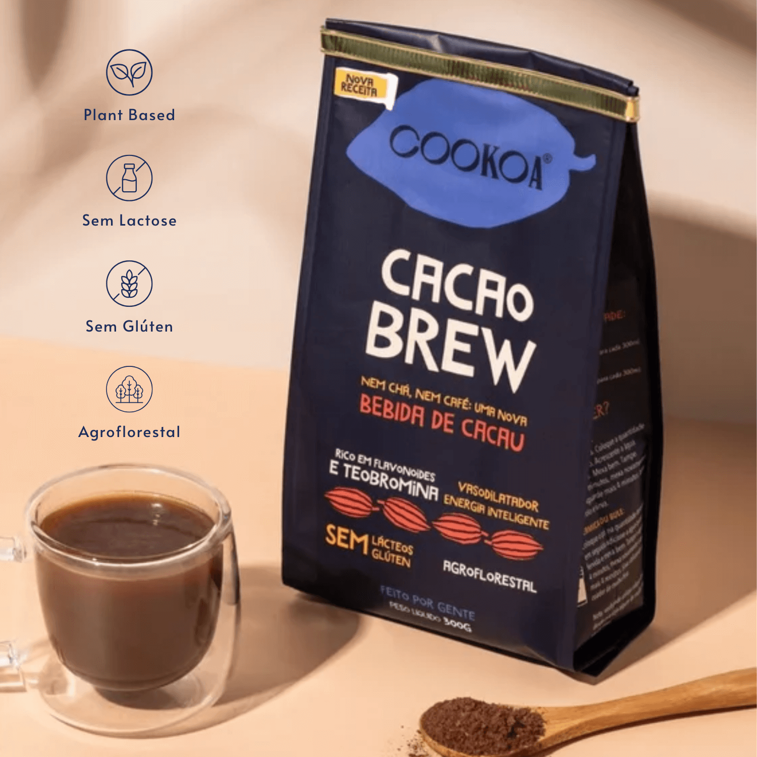 Cacao Brew Bebida de Cacau 300g - Cookoa