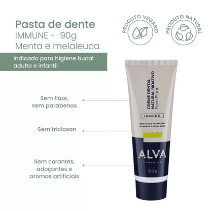 Creme Dental Natural Bioativo IMMUNE 90g - Alva