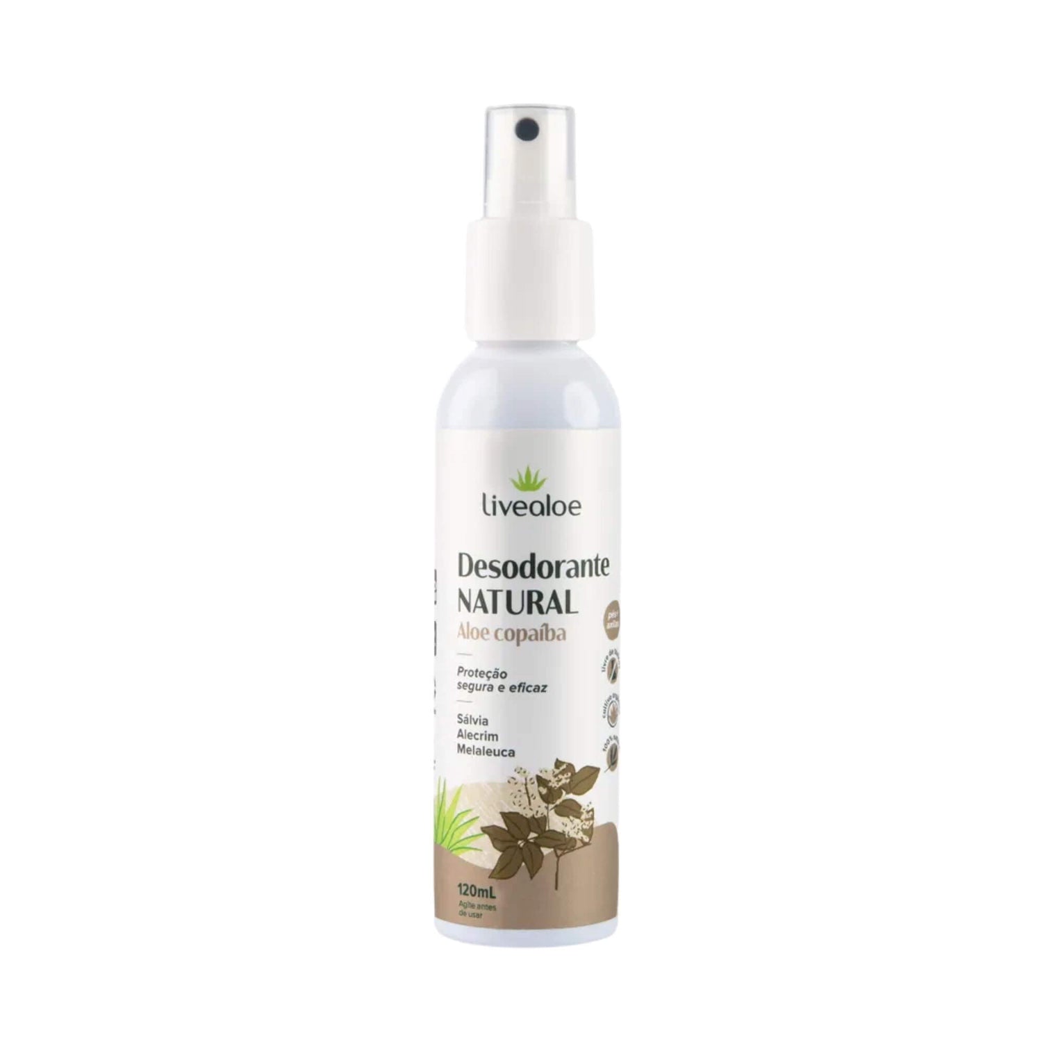 Desodorante Natural Aloe Copaíba 120ml - Livealoe