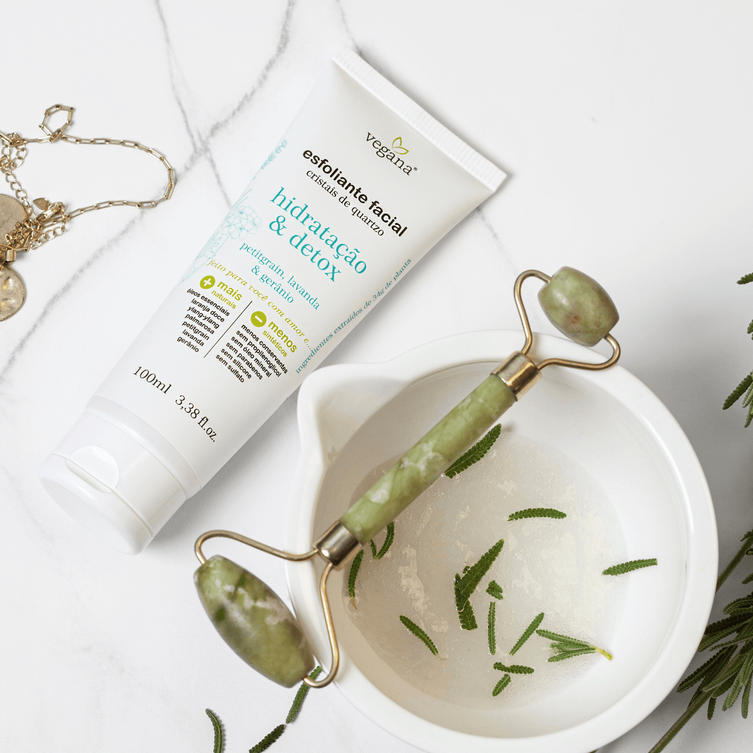 Esfoliante Facial Cristais de Quartzo Hidratação &amp; Detox 100ml - Vegana WNF