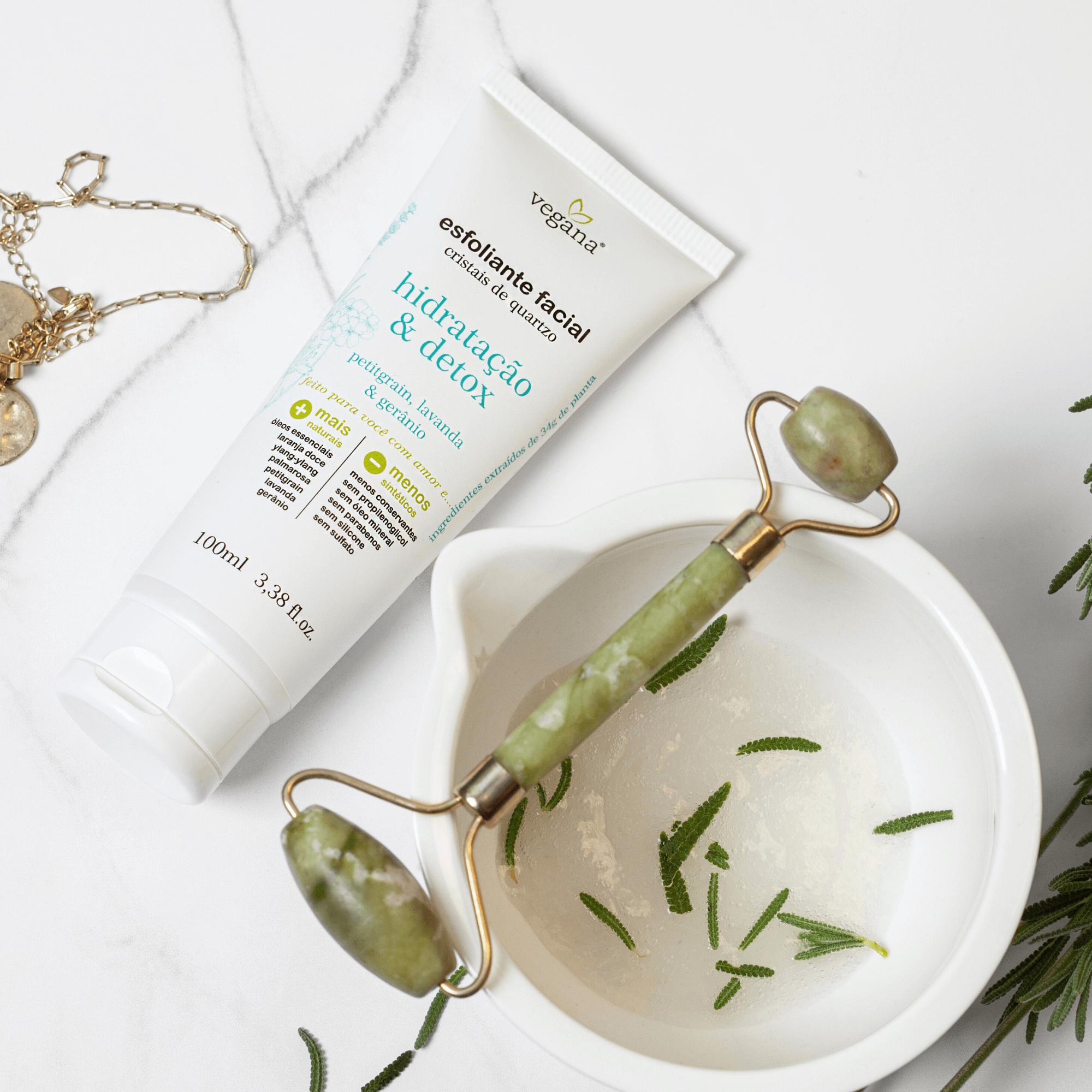 Esfoliante Facial Cristais de Quartzo Hidratação &amp; Detox 100ml - Vegana WNF