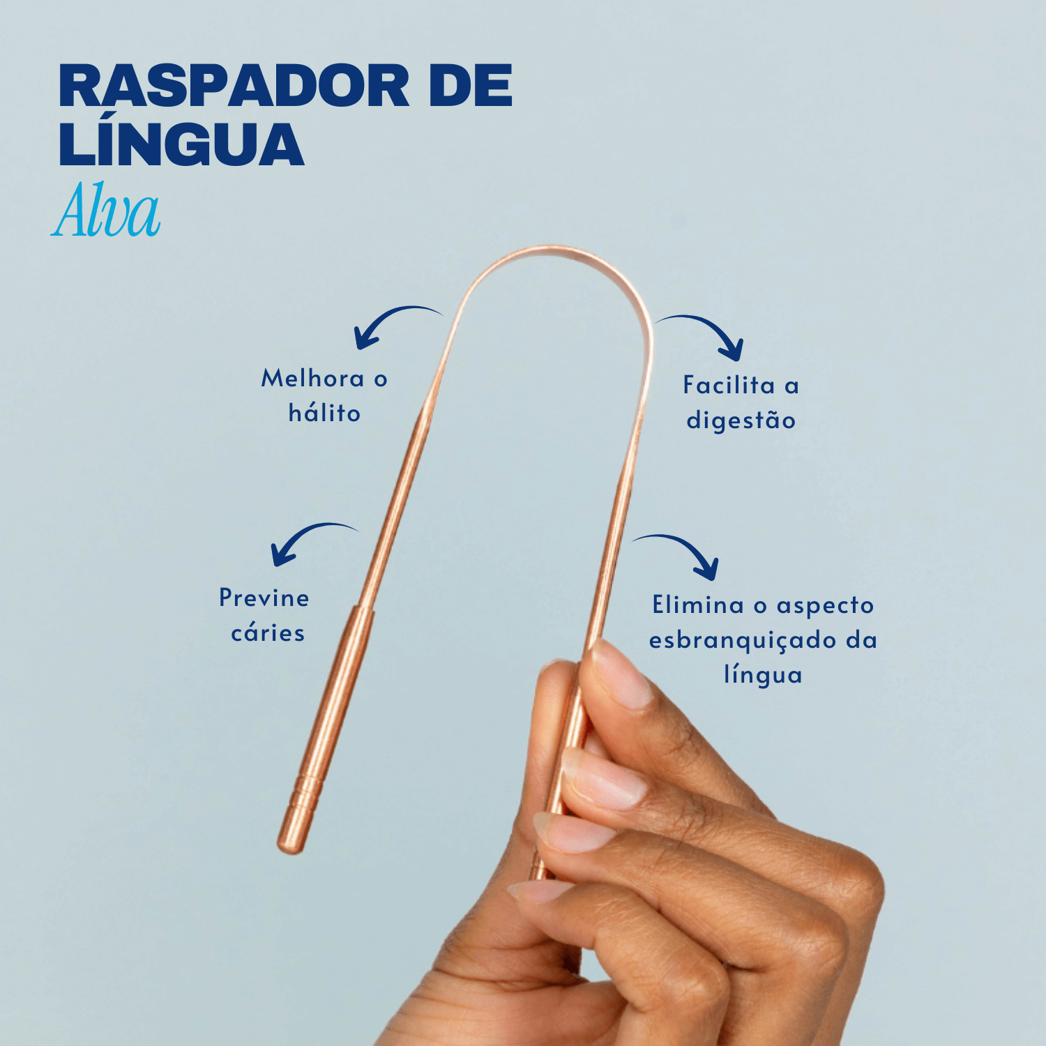 Raspador de Língua de Cobre - Alva
