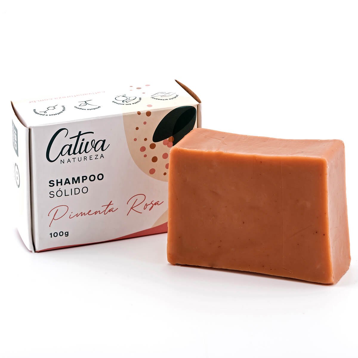 Shampoo Sólido Pimenta Rosa 100g - Cativa