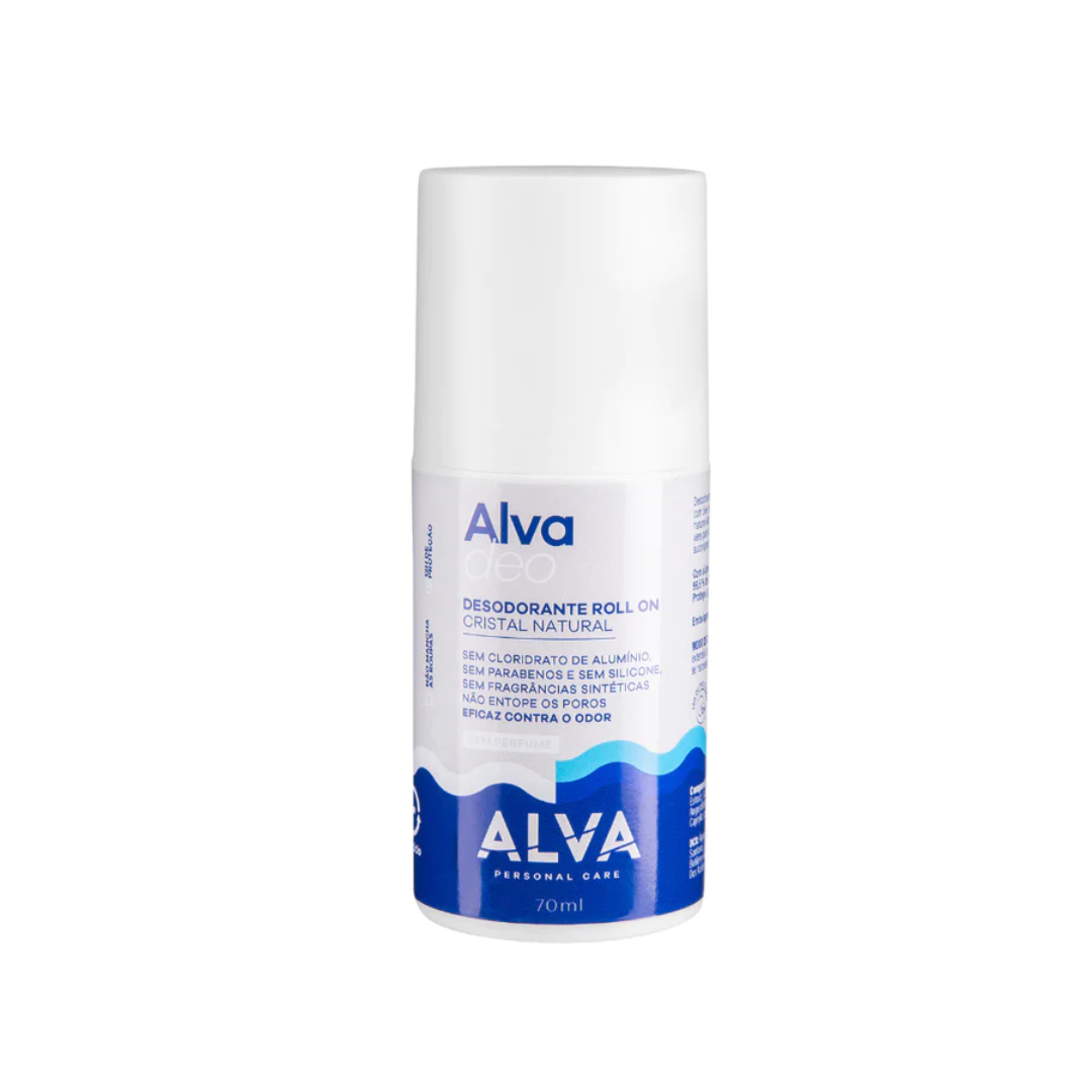 Desodorante Roll on Cristal Sem Perfume 70ml - Alva